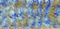 327055M (D)- Wachsplatte getupft blau-gold auf wei