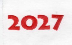 Wachszahl 2027 rot 12 mm