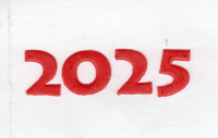 Wachszahl 2025 rot 12 mm
