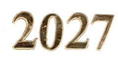 Wachszahl 2027  glanzgold 22 mm
