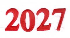 Wachszahl 2027 rot 22 mm
