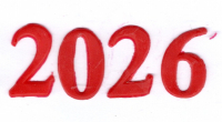 Wachszahl 2026 rot 22 mm