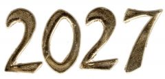 Wachszahl 2027 glanzgold 35 mm