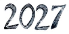 Wachszahl 2027 glanzsilber 35 mm