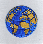 Wachskreis ca. 5,7 cm - Erde, blau-gold