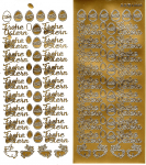 Sticker Schriftzug Frohe Ostern gold