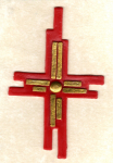Kreuz Nr. 12d rot-gold bemalt