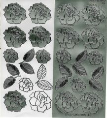 Sticker: Rosenbl�ten - silber