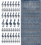 Sticker - Notenschlssel - silber