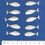 Streufische aus Stoff 10 Stck- wei silber