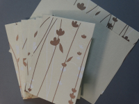 Doppelkarte B6 -Japanseide cremgelb mit Muster  - 10erPack - max 9x verfgbar!