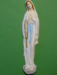 Lourdes-Madonna Nr. 03 , 16,5 cm, wei bemalt - grauer Sockel