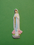Lourdes-Madonna Nr. 01 / 7 cm wei-bemalt - grauer Sockel