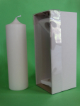 Stumpenkerze elfenbein - 250 x 70 mit Klarsichtkarton