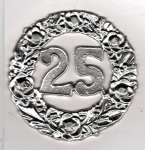Jubil�umszahl 25 silber im Kranz  - max. 4x verf�gbar