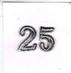 Jubil�umszahl 25  ca. 25 mm  silber - max. 8x verf�gbar!
