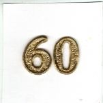Jubil�umszahl 60  ca. 25 mm gold