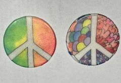 2 Wachskreise ca 5,7 cm- Peace  (nur 1x verf�gbar)