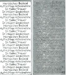 Sticker Trauer - 4 versch. Schriftz�ge - silber