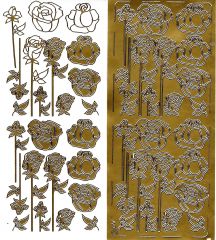 Sticker: Rosen - gold