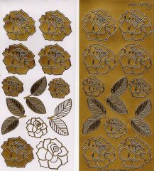 Sticker: Rosenbl�ten - gold