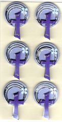 3D-Sticker: Kreuz flieder  - rotviolett - silber