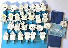 Holzw�scheklammer elfenbein-pastellblau - Babylatz -  (nur noch x verf�gbar)