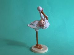 Storch mit M�dchen (rosa) ca. 11,5 cm (max 2x verf�gbar)