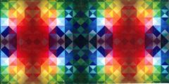 32D623M- Wachsplatte bedruckt - Regenbogen-Dreiecke - Unterschiedlicher Muster- und Farbverlauf