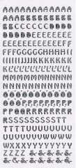 Gro�buchstaben Druckschrift silber mit & - Zeichen