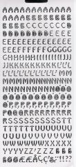Gro�buchstaben Druckschrift silber mit � und Sonderzeichen