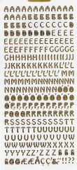 Gro�buchstaben Druckschrift gold mit � und Sonderzeichen