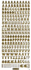 Sticker - Gro�buchstaben - Alphabet (Var. 1) - gold ca. 9 mm