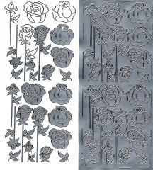 Sticker: Rosen - silber