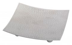 Kerzenteller 7V viereckig silberfarben matt (f�r Kerzen 7-8 cm) (max. 6x verf�gbar)