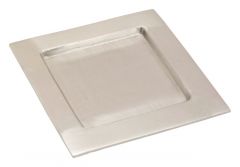 Kerzenteller 6 V silberfarben matt - f�r Kerzen 6x6 cm (max. 6x verf�gbar)