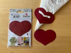 Stanzteil Herz rot - Pack mit 4 St�ck - max. 8 Pack verf�gbar