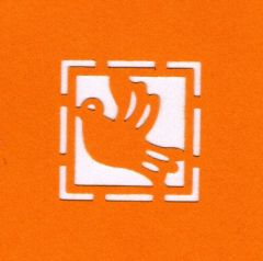 Negativ- Motivlocher -M - Taube im Viereck ca. 2,2 cm x 2,2 cm - (nur noch 1x verf�gbar)