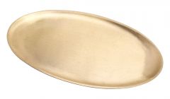 Kerzenteller oval goldfarben matt (innen ca. 18,5 cm x 9,5 cm)