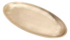Kerzenteller oval goldfarben matt klein (au�en 12 cm x 6 cm) -nur noch 3x verf�gbar