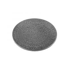 Silberne Aluplatte 8 S mit sternf�rmiger Oberfl�chenstruktur (f�r Kerzen bis 8 cm)