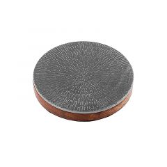 Silberfarbene Aluplatte/Holz 8 SH mit sternf�rmiger Oberfl�chenstruktur (f�r Kerzen bis 8 cm)