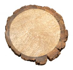 Kerzenteller Holz mit Rinde 9 HR f�r Kerzen bis 9 cm