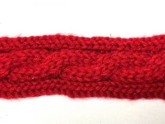 1 m Strickband mit Zopfmuster rot ca. 4,5 cm breit   (max 2 Meter verf�gbar)