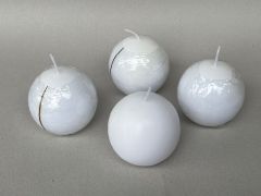 Kugelkerzen wei� - 4erSet - ca. 8 cm Durchmesser (nur noch 2 Sets verf�gbar)