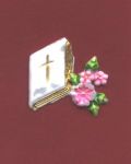 Bibel Nr. 02 wei-gold - rosa Blumen