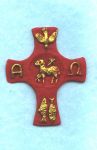 Kreuz Nr. 07  rot - gold