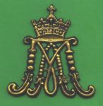 Mariensymbol Nr. 1   /  8 cm dunkelblau-angegoldet