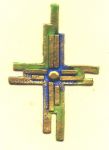 Kreuz Nr. 12b - blau-grn gold