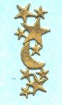 Sterne-Mond-Bordre broncegold mit Gitzer